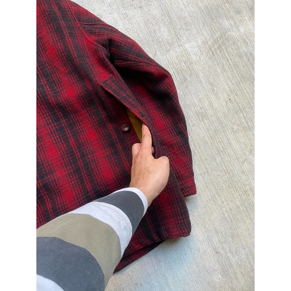 Vintage 50’s Woolrich Mackinaw Buffalo Plaid Wool Jacket Hunting Coat Red Size M - Picture 5 of 10